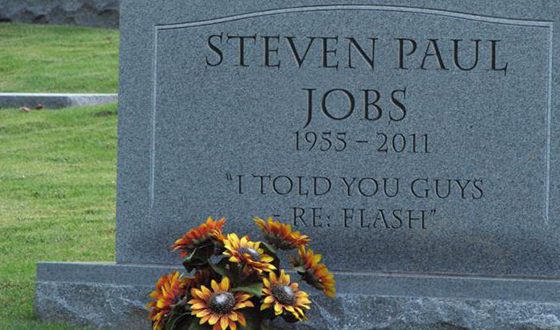 Steve Jobs is buried in the Alta Mesa Memorial Park, California