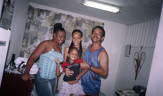Rihanna with her family
