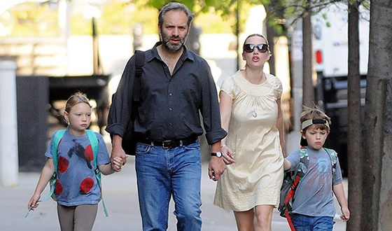 Kate Winslet with her children and husband, Sam Mendes