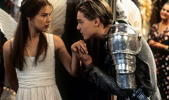 Lenardo DiCaprio and Claire Danes in «Romeo + Juliet»