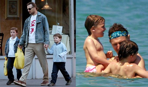 Liam Neeson with His Sons