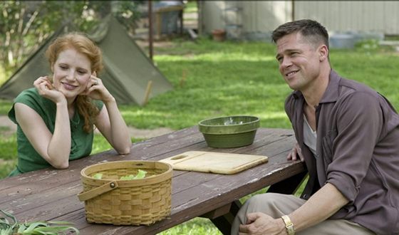 Jessica Chastain and Brad Pitt in «The Tree of Life»