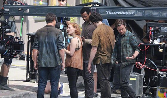 Jessica Chastain on the set of «It: Chapter Two»