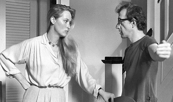 Meryl Streep and Woody Allen while shooting the film «Manhattan»