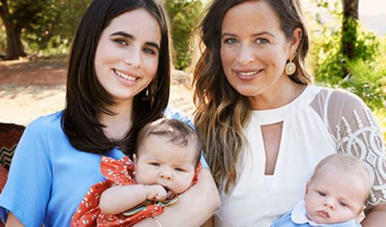 Assisi with her daughter and Jade with her son