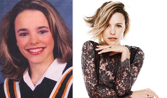 Rachel McAdams in childhood and now