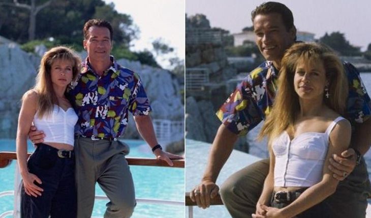Linda Hamilton with Arnold Schwarzenegger