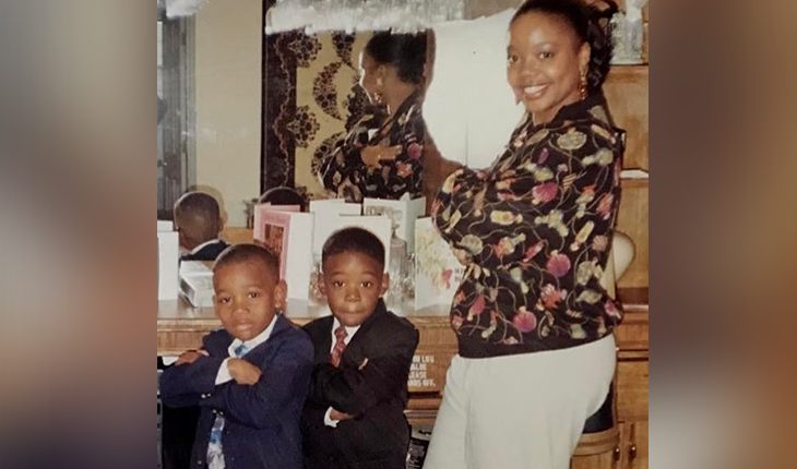 Wiz Khalifa with mom and brother