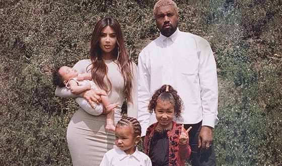Kanye West and his family