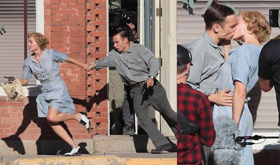 Finn Cole and Margot Robbie on the Set of Dreamland