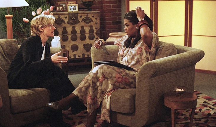 Ellen DeGeneres and Oprah Winfrey in the sitcom Ellen