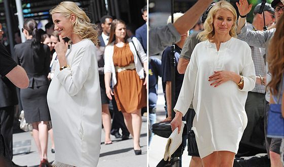 Pregnant Cameron Diaz first appeared in public