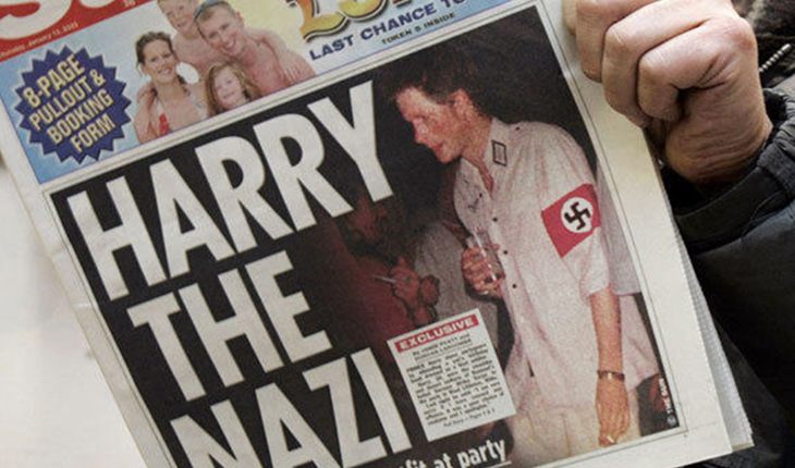 A picture of Prince Harry’s swastika outfit made the papers
