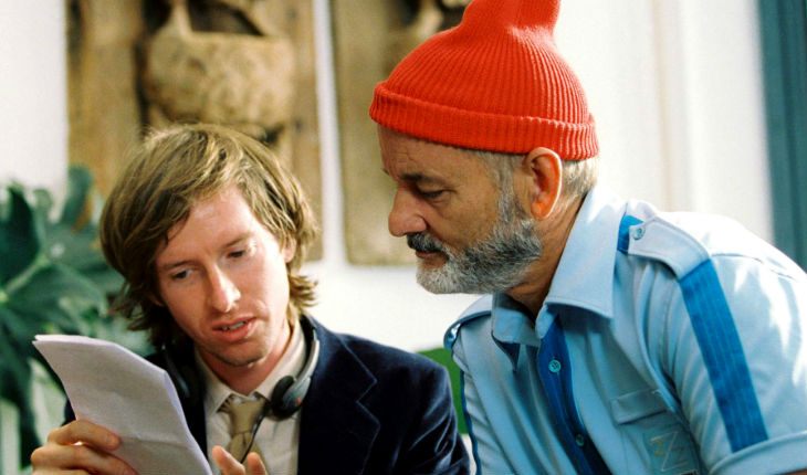 Bill Murray and Wes Anderson on the Set of The Life Aquatic with Steve Zissou