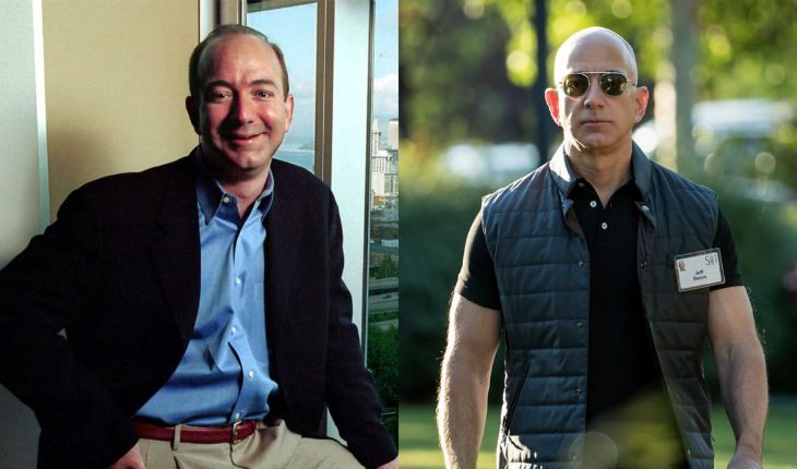 Jeff Bezos in 1998 and 2017