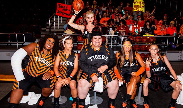 A still from Katy Perry’s music video where Gaten made an appearance (second on the left) A still from Katy Perry’s music video where Gaten made an appearance (second on the left)