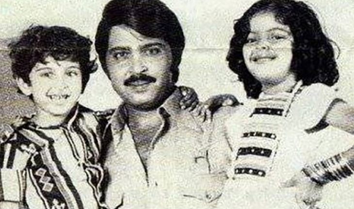 Hrithik Roshan with his Father and Sibling