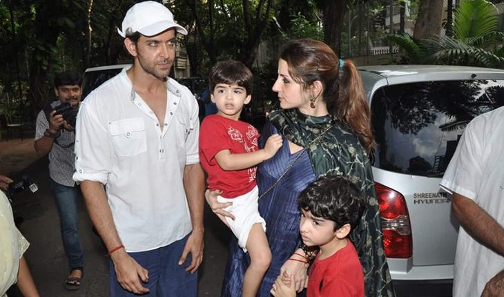 Hrithik Roshan with his Wife and Children