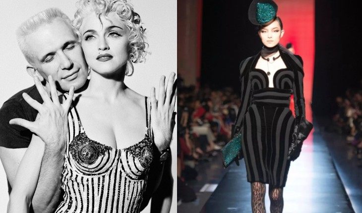 Jean-Paul Gaultier introduced the unusual trend of lingerie-style clothing