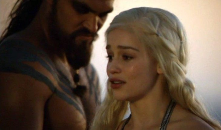 Emilia Clarke starred in a bed scene with Jason Momoa