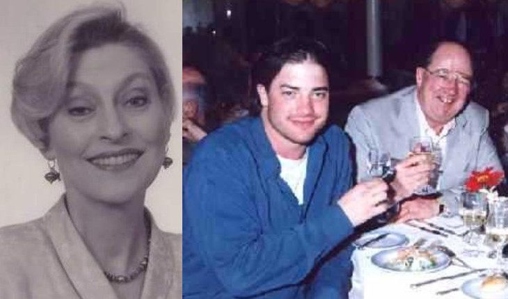 Brendan's mother (left) and the actor with his father (right)