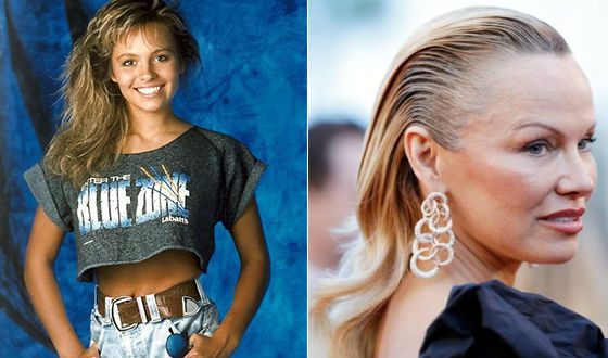 Pamela Anderson before fame and now