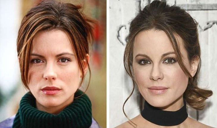 Kate Beckinsale then and now