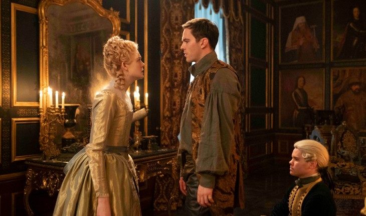 Elle Fanning and Nicholas Hoult in the series «The Great»