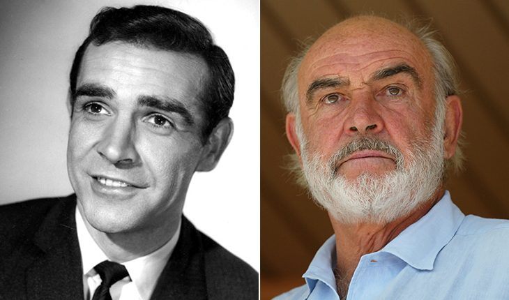 Sean Connery then and now
