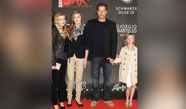 Til Schweiger and his three daughters Luna Marie, Lilly Camille and Emma Tiger