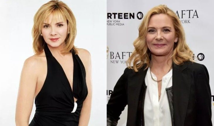 Kim Cattrall then and now