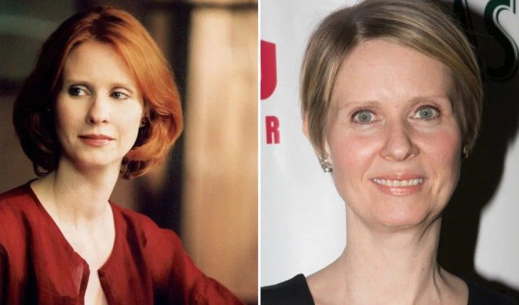 Cynthia Nixon then and now 