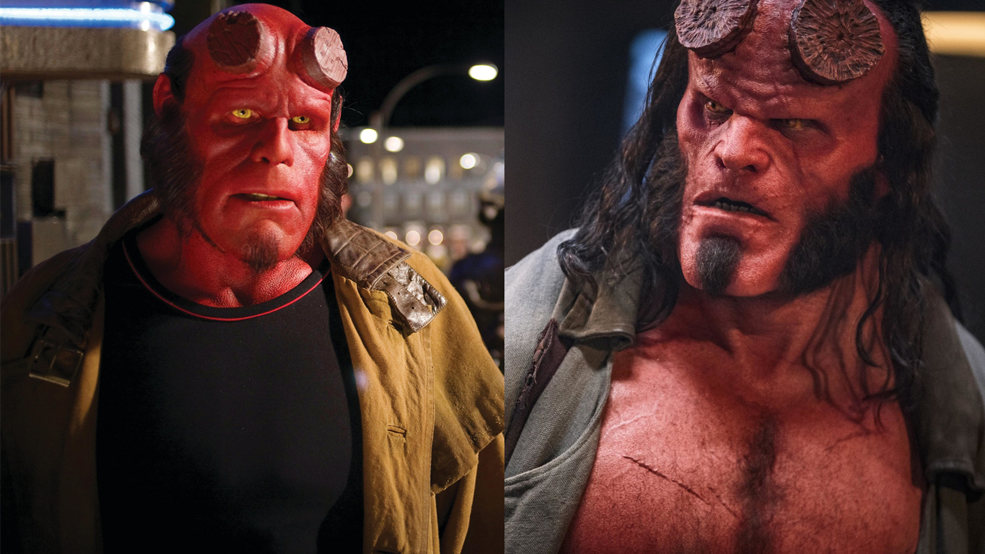 Hellboy portrayed by Ron Perlman VS David Harbour