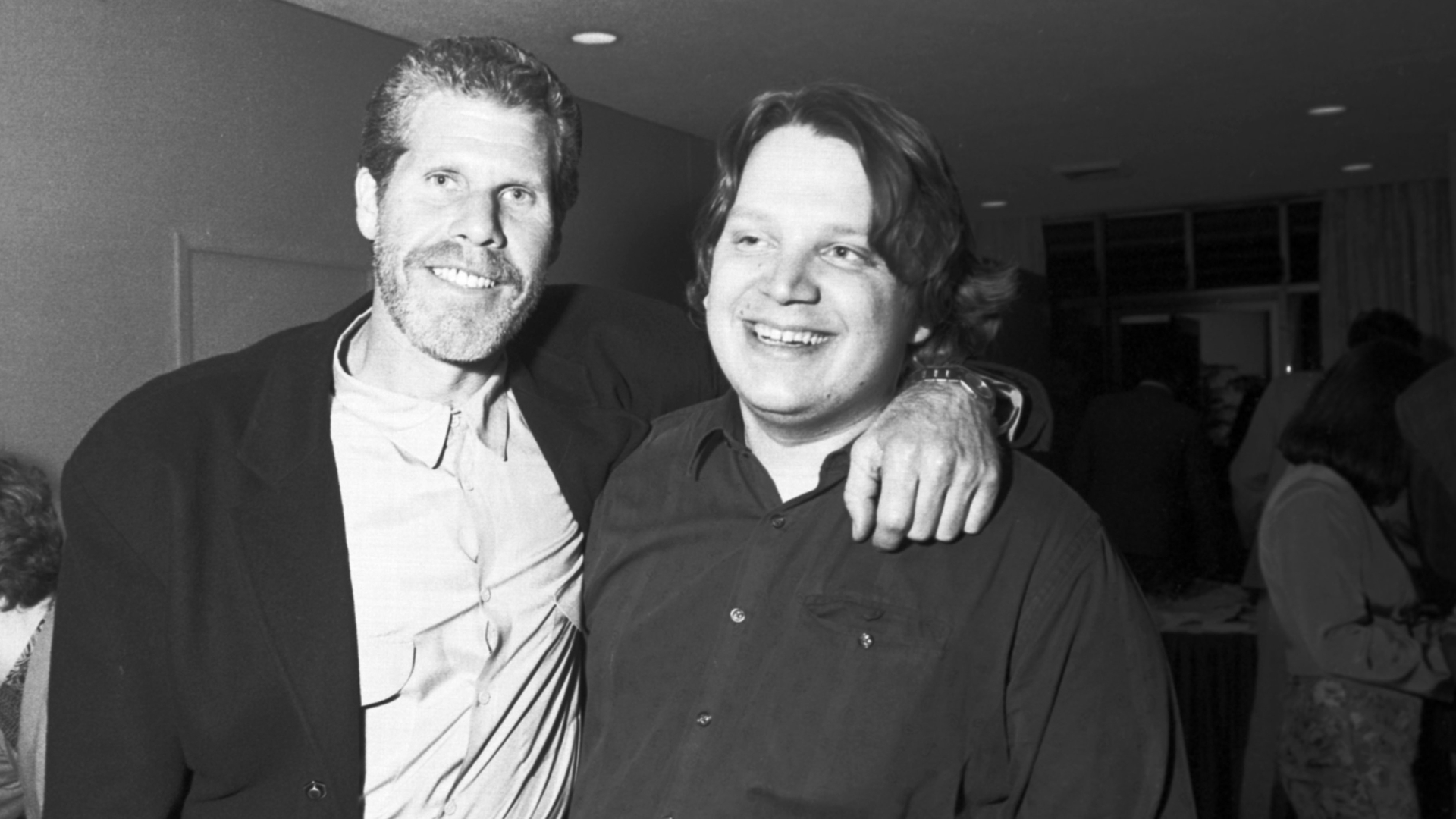 A young Ron Perlman and Guillermo del Toro