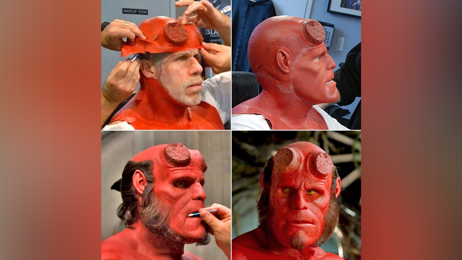 Ron Perlman's makeup in the movie 'Hellboy'