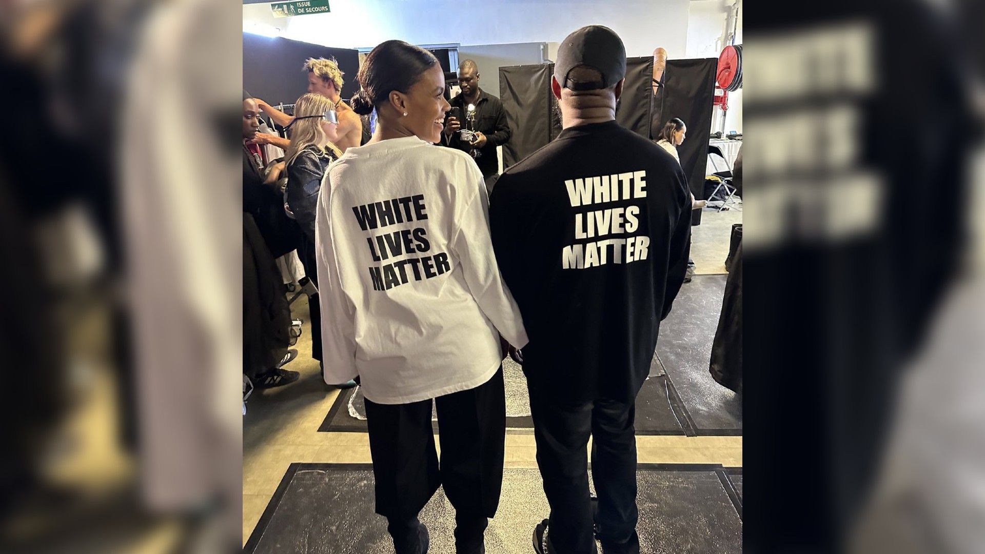 Kanye West in a White Lives Matter t-shirt