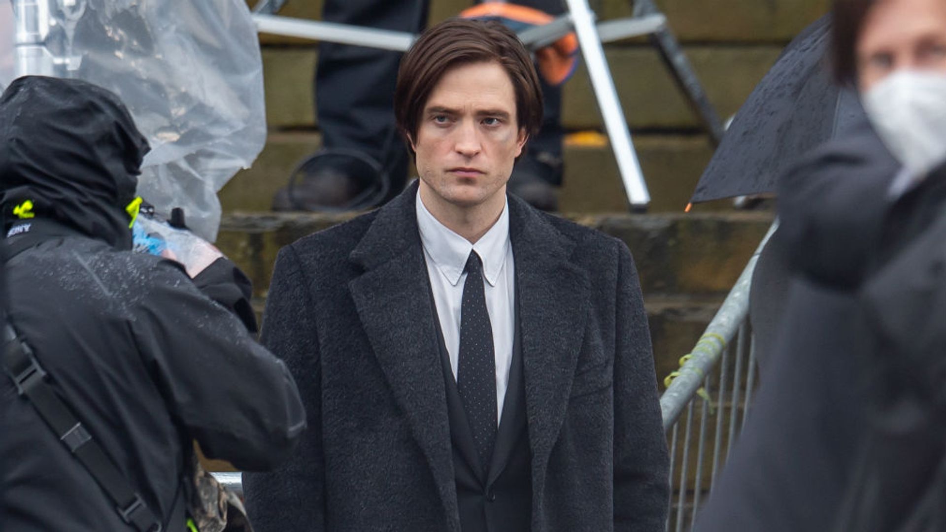 Robert Pattinson on the set of "The Batman"