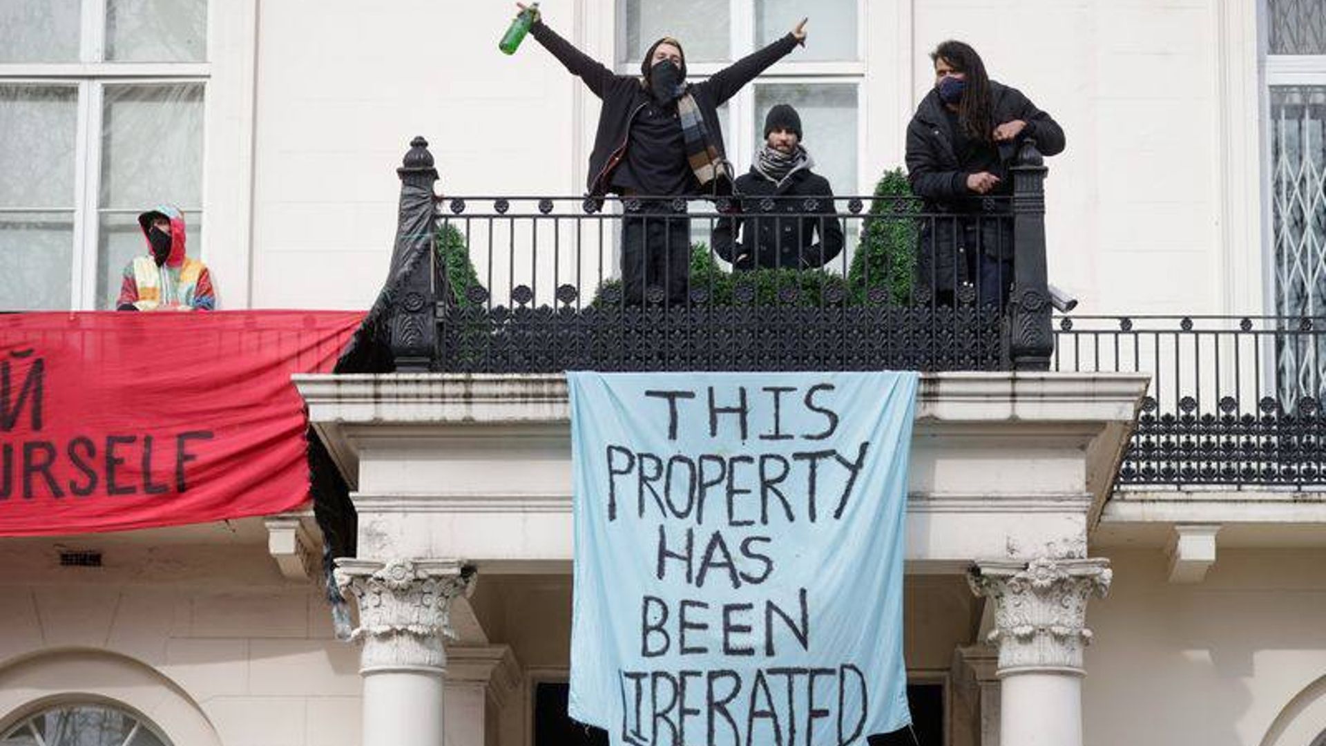 Protesters have seized the mansion of a Russian businessman