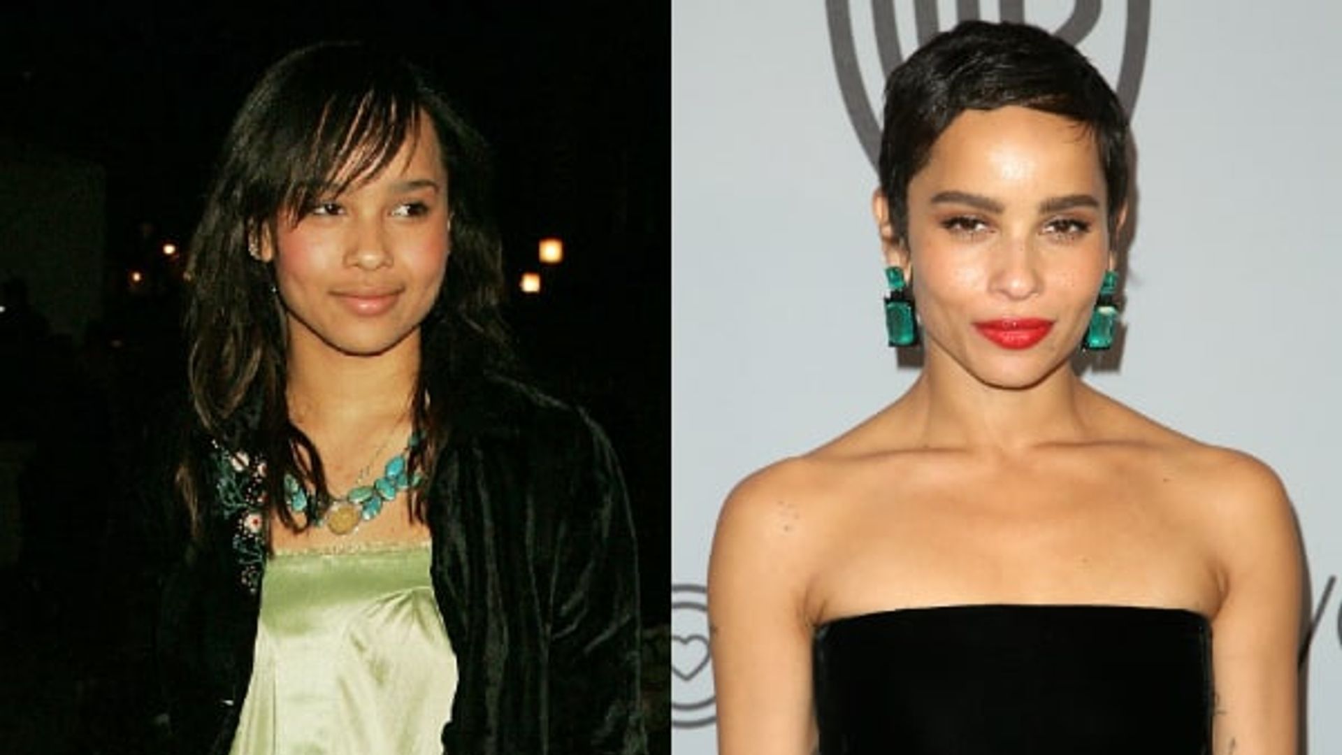 Zoë Kravitz as a child and now