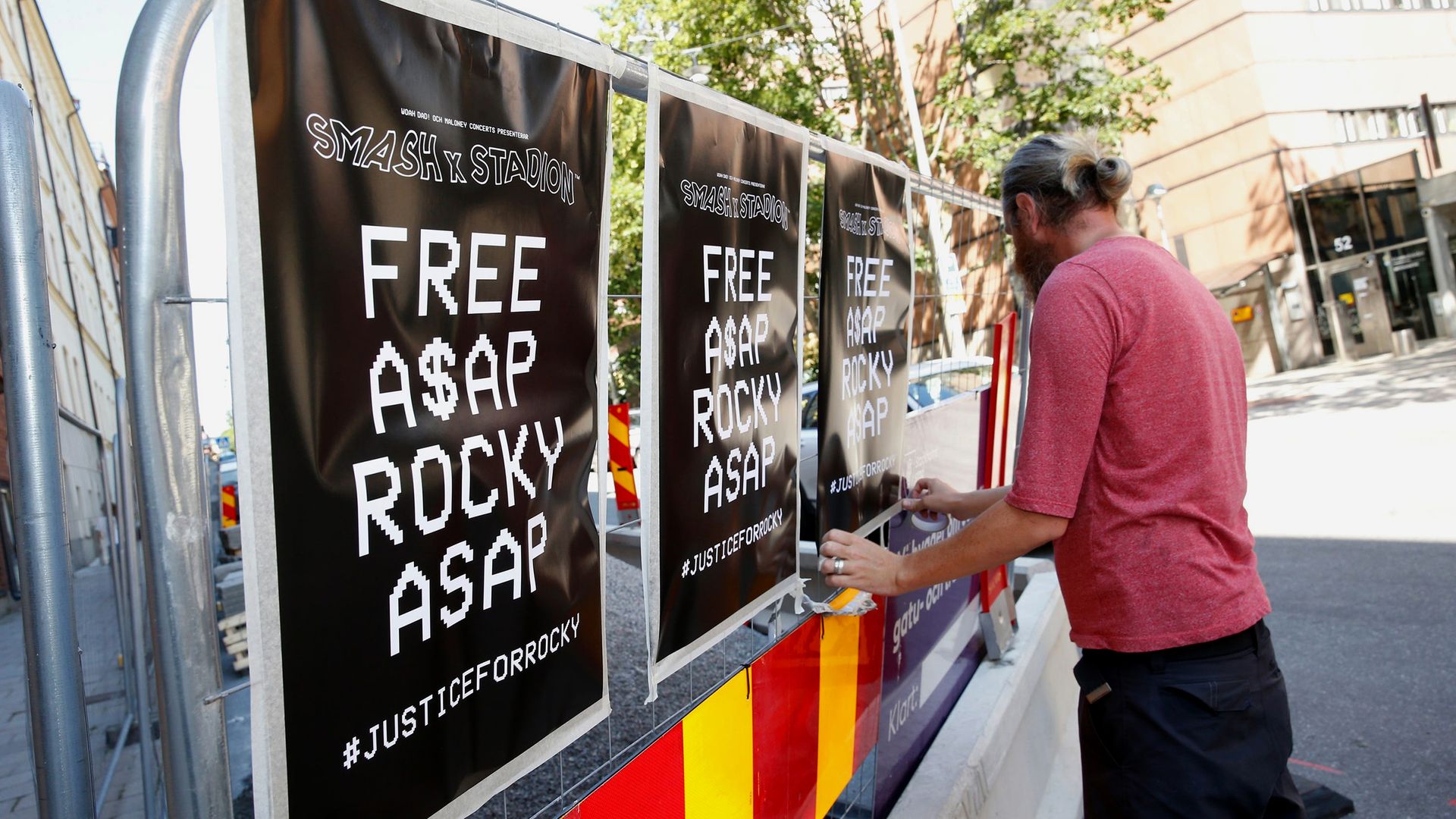 Posters in support of A$AP Rocky