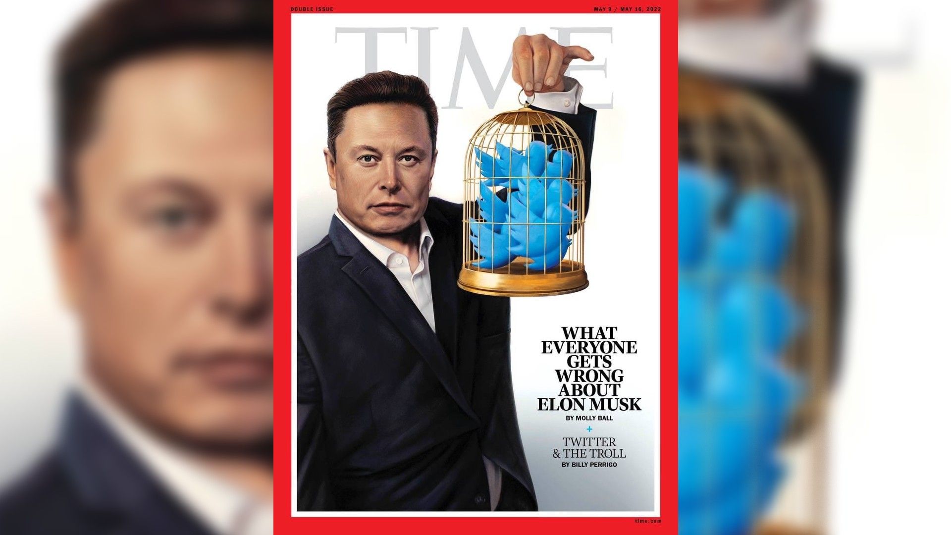 Time cover dedicated to buying Twitter by Elon Musk