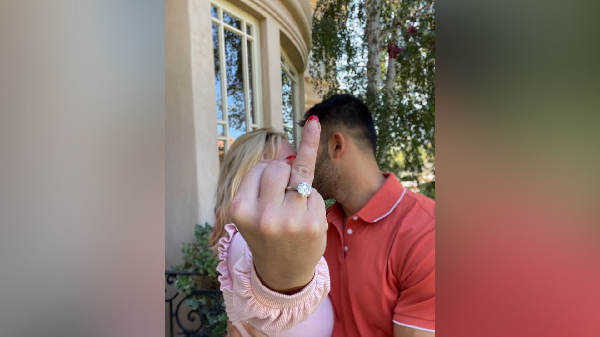 Britney Spears with a ring from Sam Asghari
