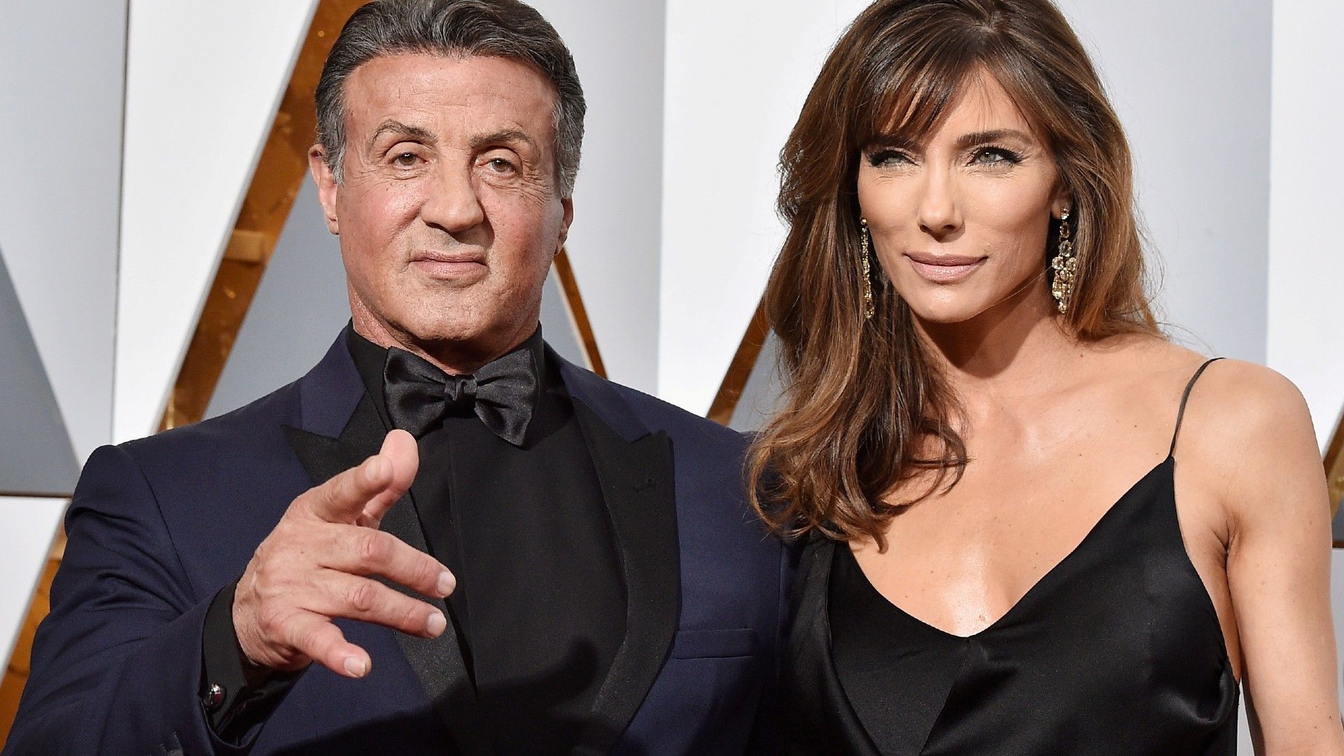 Sylvester Stallone with his wife