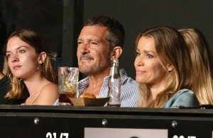 Antonio Banderas with his bride and daughter appeared at the festival
