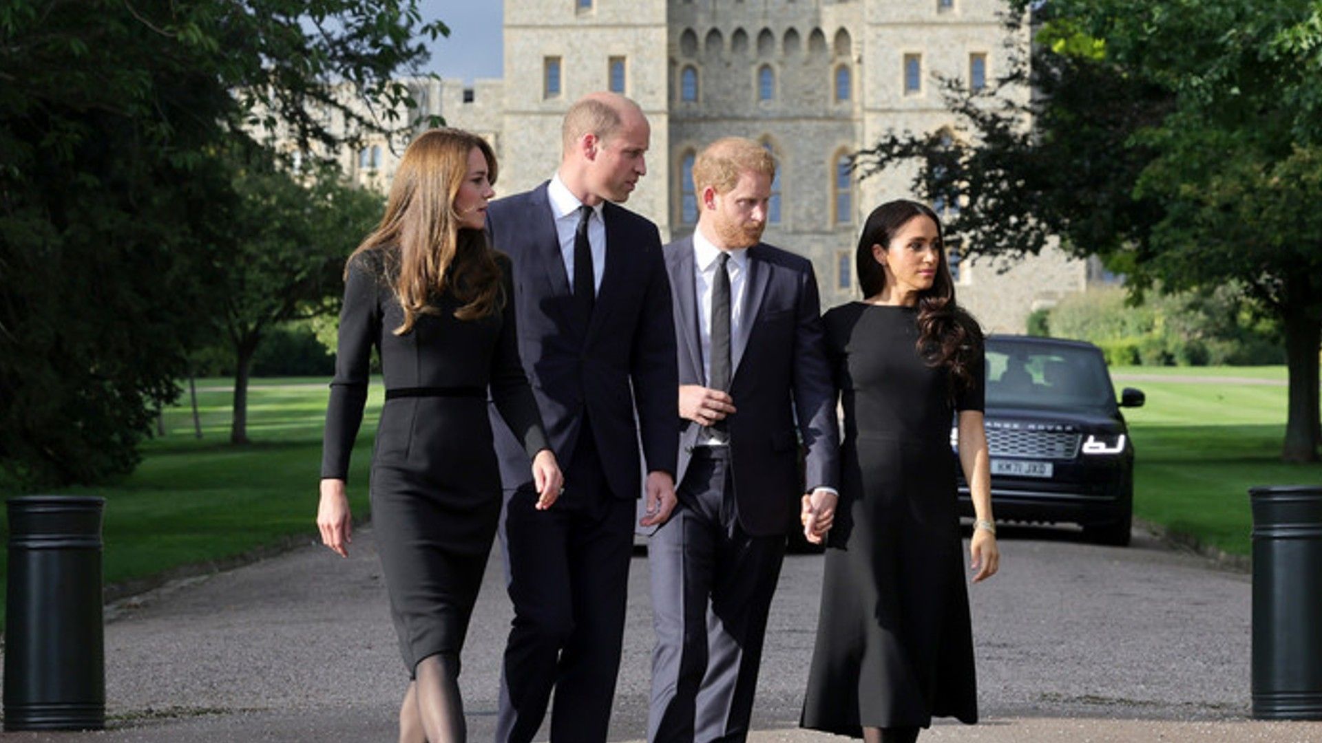 Kate Middleton, Prince William, Prince Harry, Meghan Markle at Windsor Castle
