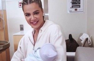 Khloe Kardashian showed her newborn son for the first time