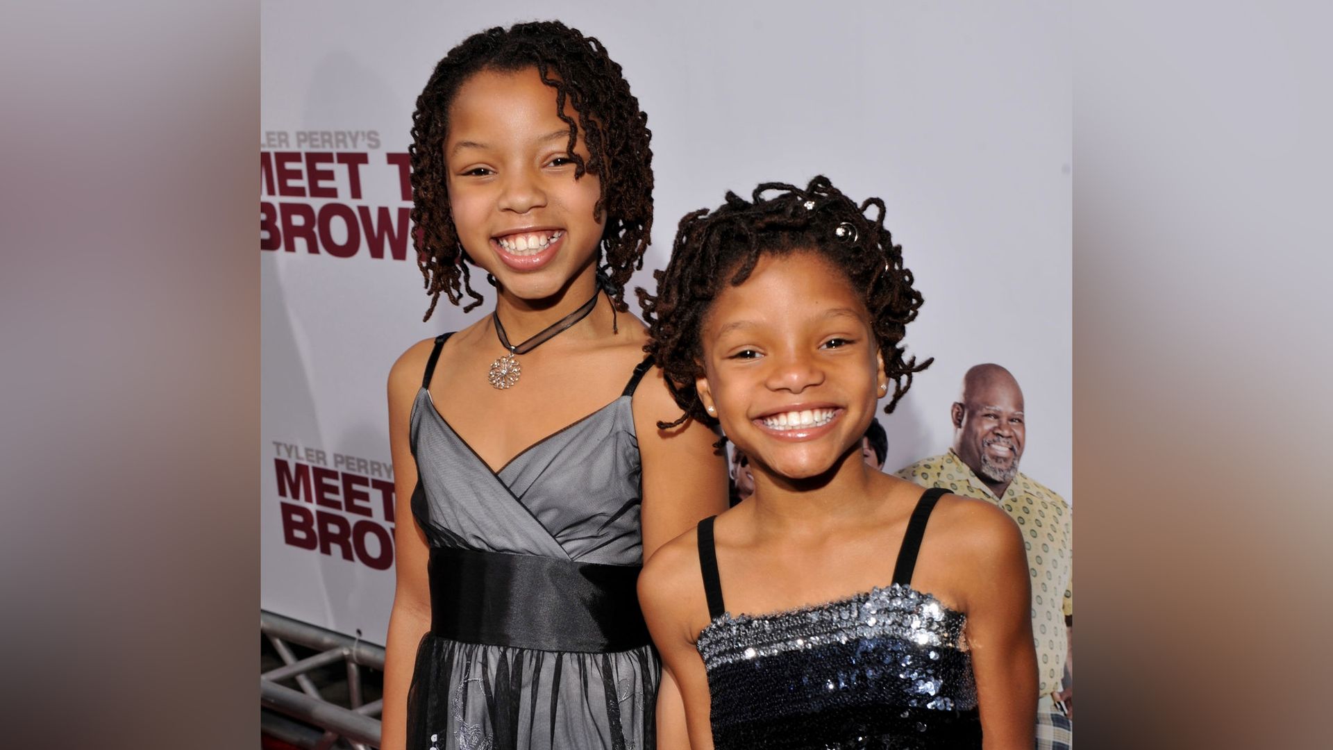 Halle Bailey with her sister as a child