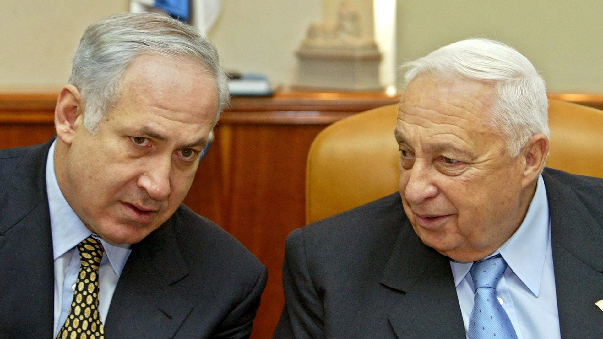 Benjamin Netanyahu and Ariel Sharon