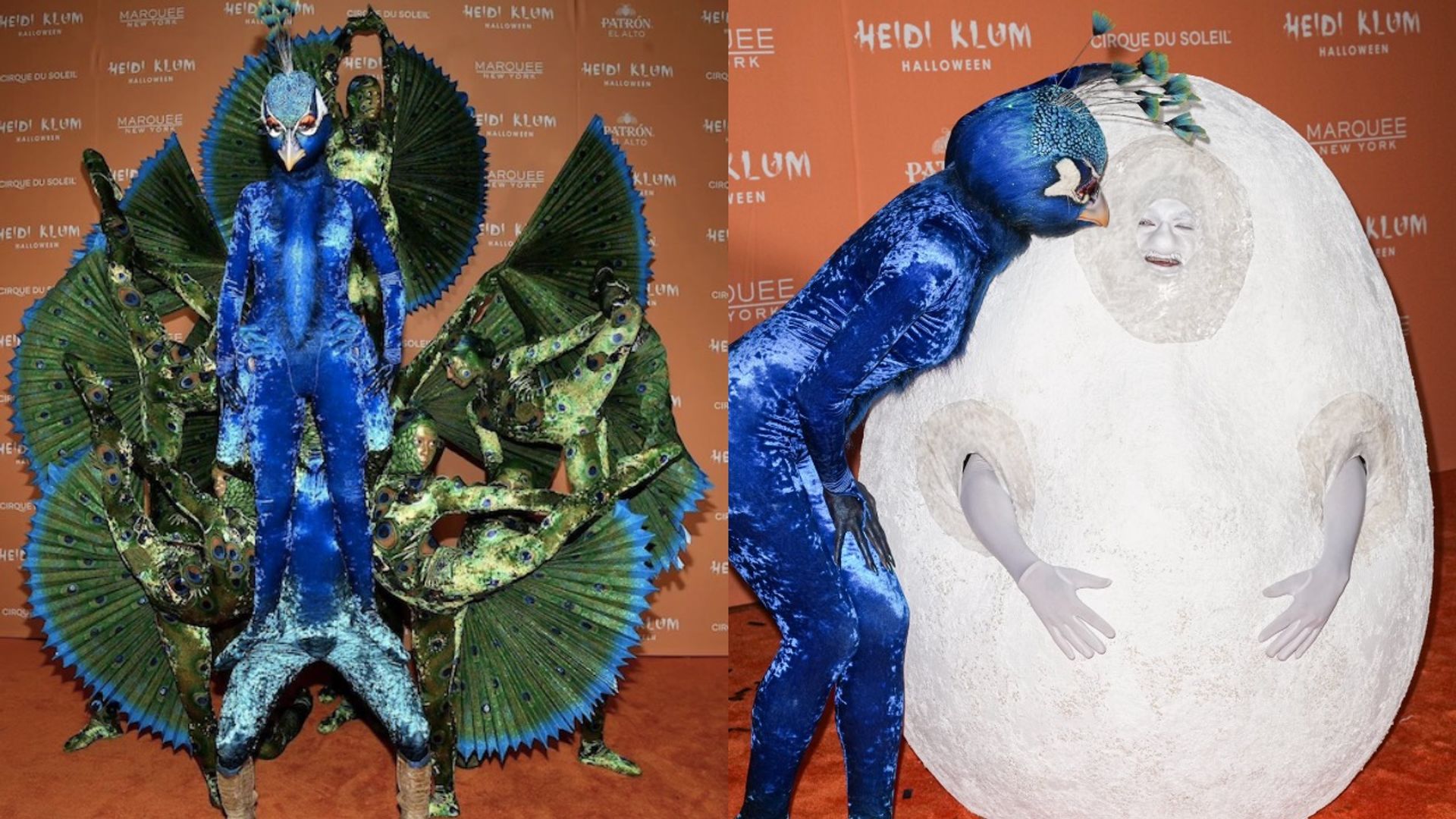 Heidi Klum and Tom Kaulitz as Peacock and Egg