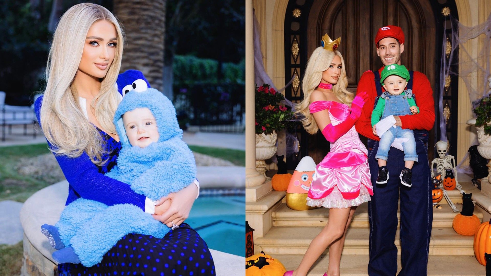 Paris Hilton with her son and husband